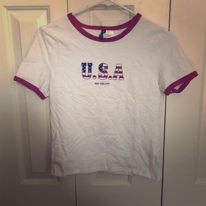Semi-Cropped USA Tee